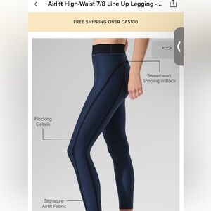Navy High-Waist Leggings ALO Airlift Blue